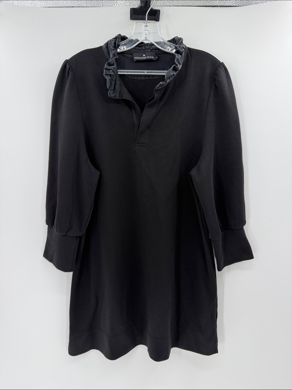 Pomander Place 3/4 Sleeve Heavyweight Dress - Black - Large
